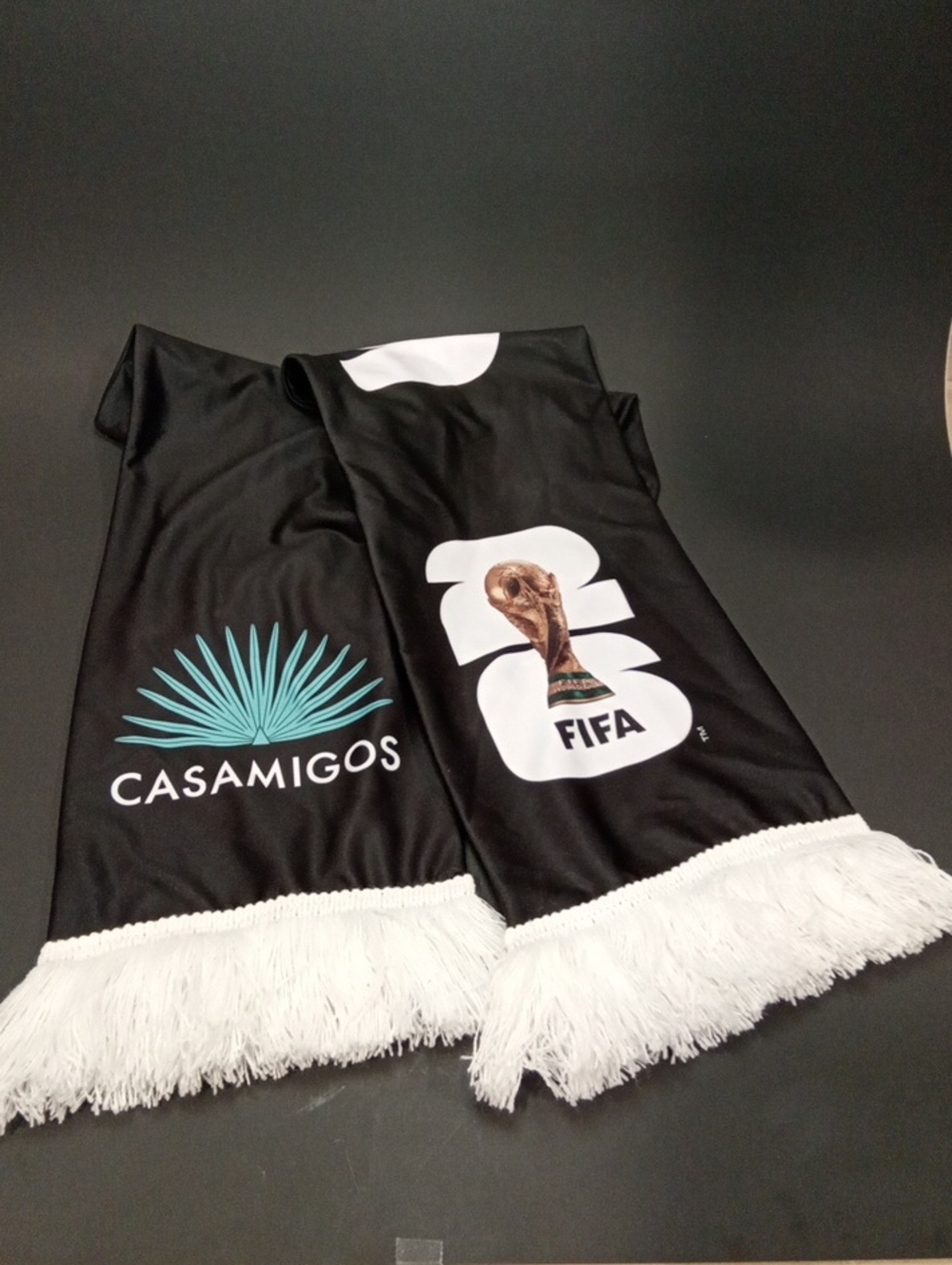 Casamigos x FIFA Black Fan Scarf with White Fringe
